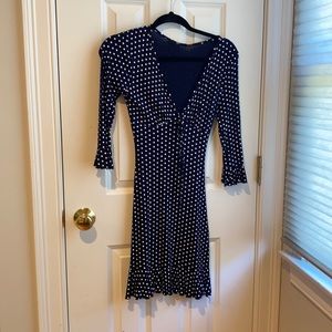 Missguided navy and white polkadotted dress-small